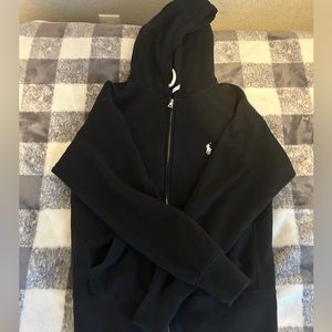 Black polo zip up hoodie